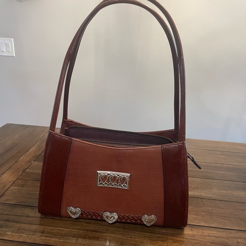 Brown heart purse